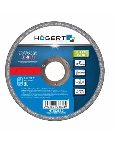 Диск отрезной по металлу Inox 10 шт. 125×1,6×22,23 HT6D632