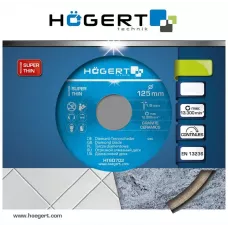 Диск отрезной алмазный, сплошная кромка 125 х 1,6 х 22,2 мм HT6D702