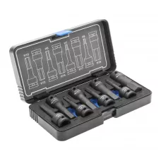 Торцевые головки, ударные  HEX, 8 шт.: H6, H7, H8, H10, H12, H14, H17, H19, 1/2″, CrMo HT6R004
