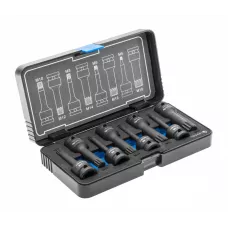 Торцевые головки, ударные spline, 8 шт.: M5, M6, M8, M10, M12, M14, M16, M18, 1/2″, CrMo HT6R006