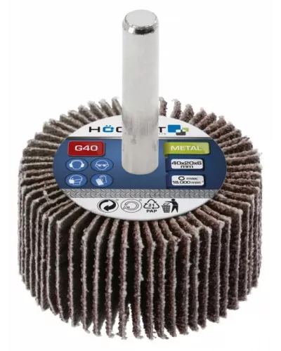 Круг  шлифовальный лепестковый на шпильке 40x20x6 G80 HT8D003
