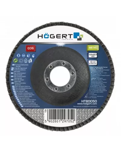 Круг  шлифовальный лепестковый 125×22,4 G60 HT8D052