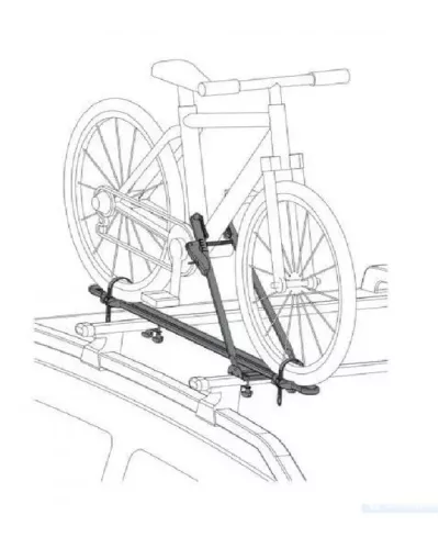 KUFIETA Велобагажник на крышу автомобиля Taurus BikeUp T2/100, алюминиевый, на один велосипед до 17кг с рамой