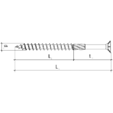 WKRET-MET Шуруп по дереву конструкционный, желтый, TX, с потайной головкой, с неполной резьбой , KMWHT-