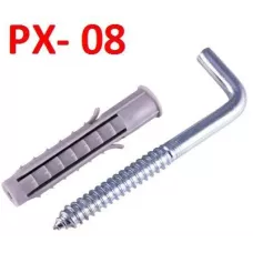 WKRET-MET Дюбель распорный универсальный полипропиленовый 8х40 с прямым крюком 4,5х50 (100шт/уп)