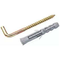 WKRET-MET Дюбель распорный универсальный полипропиленовый 8х40 с прямым крюком 4,5х50 (100шт/уп)