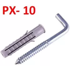 WKRET-MET Дюбель распорный универсальный полипропиленовый  10х50 с прямым крюком 5,5х60 (100шт/уп)