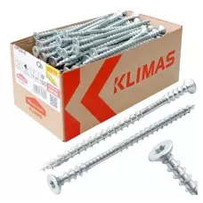 WKRET-MET Саморез по дереву конструкционный, белый цинк 6,0 x 120, TX-30, с потайной головкой, с двойной резьб