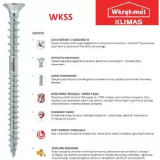 WKRET-MET Саморез по дереву конструкционный, белый цинк 6,0 x 120, TX-30, с потайной головкой, с двойной резьб