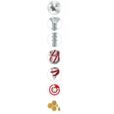 WKRET-MET Саморез по дереву конструкционный, белый цинк 6,0 x 120, TX-30, с потайной головкой, с двойной резьб