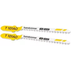 H02-101AO Пилки для лобзика ДЕРЕВО 2шт, T101AO (дер 1,5-15мм, фанера 3-15мм) Hanskonner 4603010130673 (CN), упак