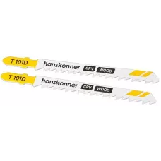 H02-101D Пилки для лобзика ДЕРЕВО 2шт, T101D (мяг,тверд 10-45мм) Hanskonner 4603010130772 (CN), упак