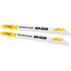 H02-111C Пилки для лобзика по дереву 2шт, T111C (мяг,тверд 5-50мм) Hanskonner 4603010131267 (CN), упак