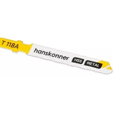 H02-118A Пилки для лобзика по мет. 2шт тонк.прям.рез (лист 1-3мм,проф.10-30мм) Hanskonner 4603010130802 (CN), упак