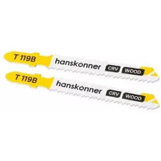 H02-119B Пилки для лобзика по дереву 2шт, T119B (дерево, фанера 3-20мм) Hanskonner 4603010130864 (CN), упак