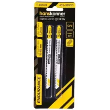 H02-301CD Пилки для лобзика ДЕРЕВО 2шт чист.прям рез (мяг,тверд 10-45мм) Hanskonner 4603010130925 (CN), упак