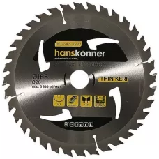 H9022-165-20-36T Пильный диск по дереву THIN KERF 165x20 мм, 36 зубьев, HANSKONNER, 4603010125402 (CN), шт