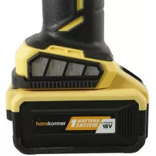 Угловая шлифовальная машина, аккумуляторная, 18В, Unibattery, 125мм, пл.пуск, 2х4.0Ач, ЗУ, кейс, HANSKONNER, HAG18125BL, 4603010093190 (CN), шт