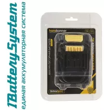 HBP2004 аккумулятор Hanskonner 18 В, 1BatterySystem, 4.0 Ач, USB-разъем