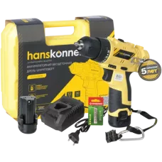 Дрель аккумуляторная б/щ, 12В, 30Нм, 2х2.0Ач, кейс, HANSKONNER, HCD1230R, 4603010102434, шт