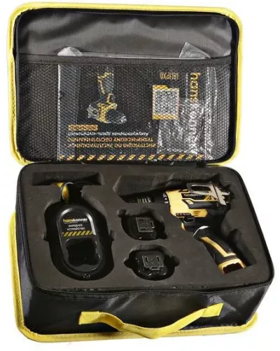 HCD1645BLC Дрель аккумуляторная б/щ Hanskonner, 14,4В, 45Нм, 2х2.0Ач, патрон 10мм, сумка-кейс