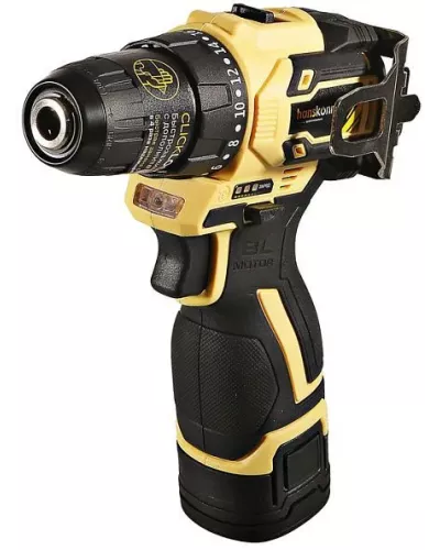 HCD1645BLC Дрель аккумуляторная б/щ Hanskonner, 14,4В, 45Нм, 2х2.0Ач, патрон 10мм, сумка-кейс