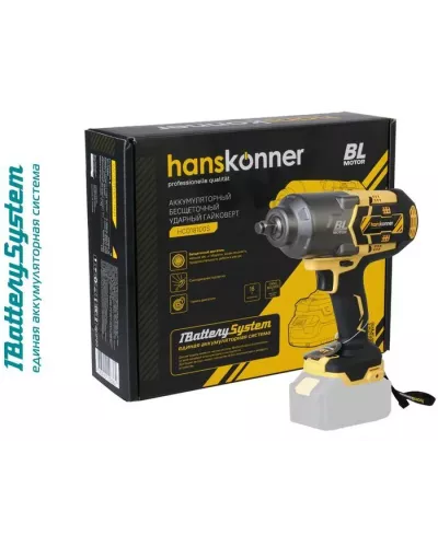 Аккумуляторный ударный гайковерт Hanskonner HCD18100S 1BatterySystem