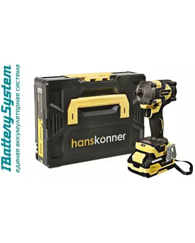 Аккумуляторный ударный гайковерт Hanskonner HCD20420BLC 1BatterySystem