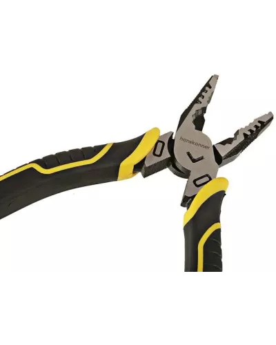 Пассатижи 175мм, эксц. шарнир,+30% к силе реза, СrV, TPR рук., Hanskonner