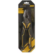 Пассатижи 200мм, эксц. шарнир,+30% к силе реза, СrV, TPR рук., Hanskonner