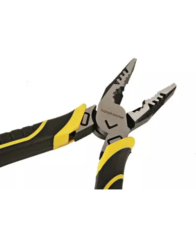 Пассатижи 225мм, эксц. шарнир,+30% к силе реза, СrV, TPR рук., Hanskonner