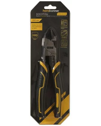 Бокорезы 200мм cо стриппером, эксц. шарнир,+30% к силе реза, СrV, Hanskonner
