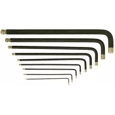 Набор шестигранных ключей супер-длинные S2 ШАР наконеч, АЛМАЗ 9 шт (1.5-10мм), HANSKONNER, HK1045-04-9-XL, 4603010118008, шт