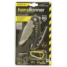 Нож складной 200мм, клинок 90мм, шило, рукоять G10, подшипник, Hanskonner