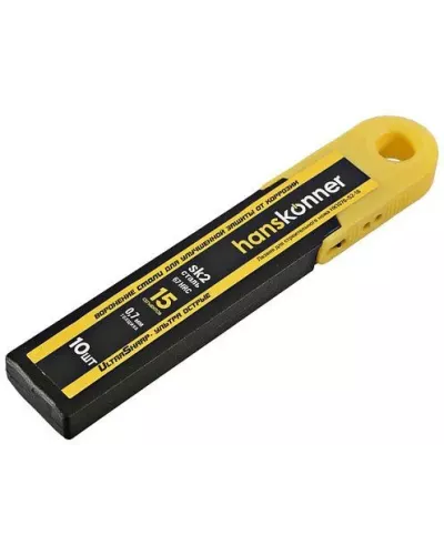 Лезвия 18мм, 10шт, оксидированные, SK2 сталь, толщина 0.7мм, Hanskonner