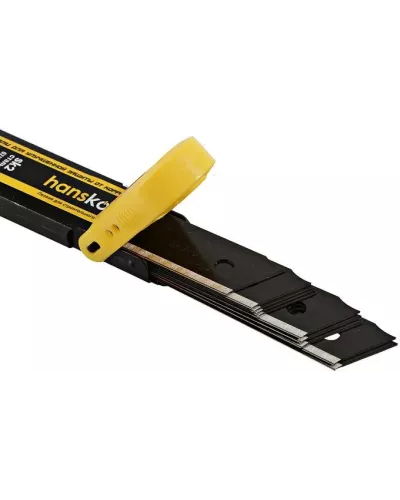 Лезвия 18мм, 10шт, оксидированные, SK2 сталь, толщина 0.7мм, Hanskonner