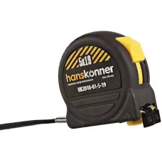 Рулетка 5x19мм, 2 стопа, корпус SoftTouch, супермощный магнит, Hanskonner