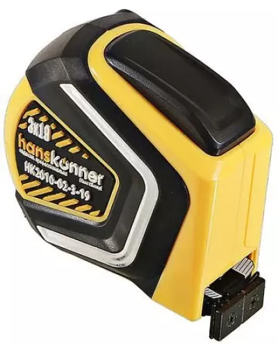 Рулетка 3x19мм, автостоп, двухстор., нейлон, супермощный магнит, Hanskonner