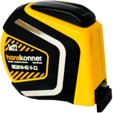 Рулетка 5x22мм, автостоп, двухстор., нейлон, супермощный магнит, Hanskonner