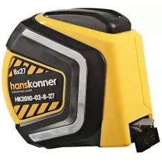 Рулетка 8x27мм, автостоп, двухстор., нейлон, супермощный магнит, Hanskonner