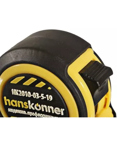 Рулетка 5x19мм, 2 стопа, компактный корпус, мощный магнит, Hanskonner
