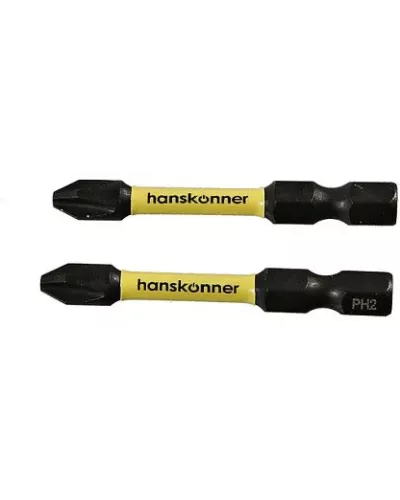 Биты PH2x50мм, ImpactPower, торсионные, 2шт, Hanskonner