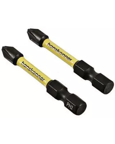 Биты PH2x50мм, ImpactPower, торсионные, 2шт, Hanskonner