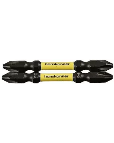 Биты PH2x65мм, ImpactPower, двусторон., торсионные, 2шт, Hanskonne