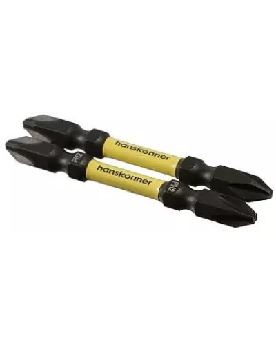 Биты PH2x65мм, ImpactPower, двусторон., торсионные, 2шт, Hanskonne