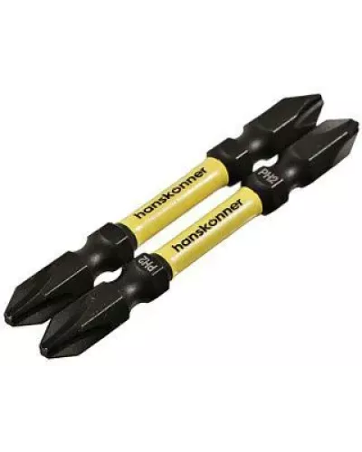 Биты PH2x65мм, ImpactPower, двусторон., торсионные, 2шт, Hanskonne