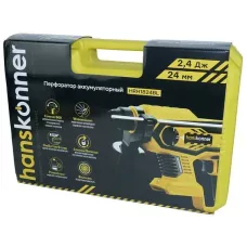 HRH1824BL Перфоратор аккум HANSKONNER, 18В, Unibattery, 2.4Дж, 3 реж, 24мм, без АКБ и ЗУ, кейс, 4603010092186 (CN), шт