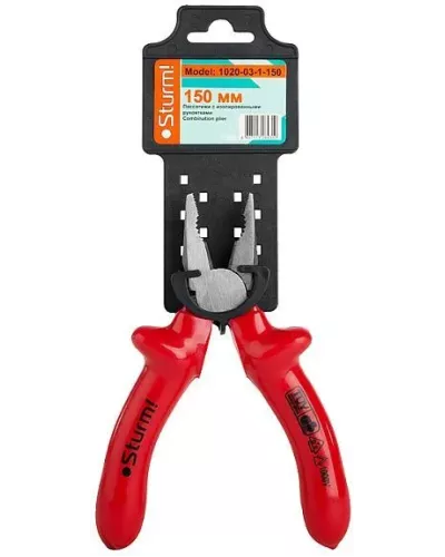 Пассатижи, 160мм, диэлектрические рукоятки, Sturm!