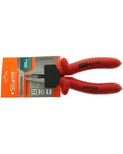 Пассатижи, 180мм, диэлектрические рукоятки, Sturm!