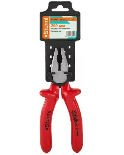 Пассатижи, 200мм, диэлектрические рукоятки, Sturm!